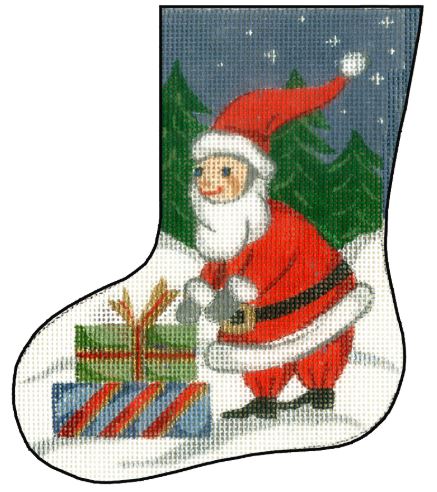 click here to view larger image of Mini Stocking Santa 4  (hand painted canvases)