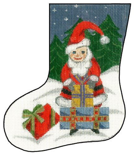 click here to view larger image of Mini Stocking Santa 3  (hand painted canvases)