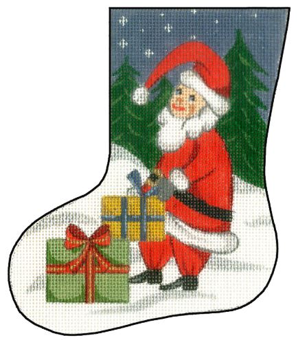 click here to view larger image of Santa 1 Mini Stocking (hand painted canvases)