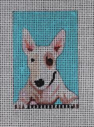 click here to view larger image of Luggage Tag - Bull Terrier (hand painted canvases)