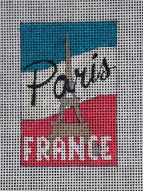 click here to view larger image of Luggage Tag - Paris France (hand painted canvases)