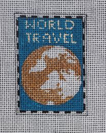 click here to view larger image of Luggage Tag - World Travel (hand painted canvases)
