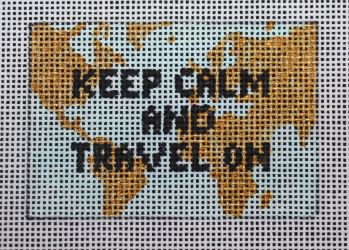 click here to view larger image of Luggage Tag - Keep Calm and Travel On (hand painted canvases)