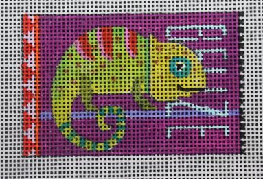 click here to view larger image of Luggage Tag - Belize Gecko (hand painted canvases)