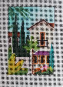 click here to view larger image of Luggage Tag - House Landscape (hand painted canvases)