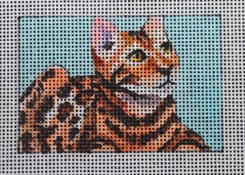 click here to view larger image of Luggage Tag - Bengal Cat (hand painted canvases)