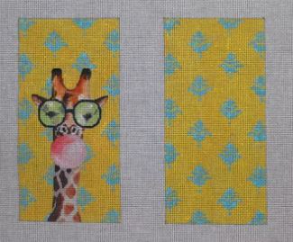 click here to view larger image of Eyeglass Case - Bubble Gum Giraffe (hand painted canvases)