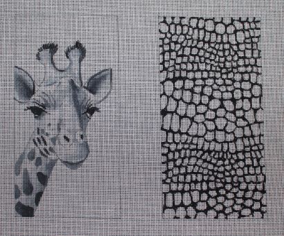 click here to view larger image of Eyeglass Case - Black and White Giraffe (hand painted canvases)
