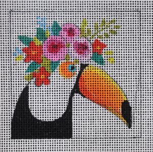 click here to view larger image of Insert - Tucan w/Floral Crown (hand painted canvases)