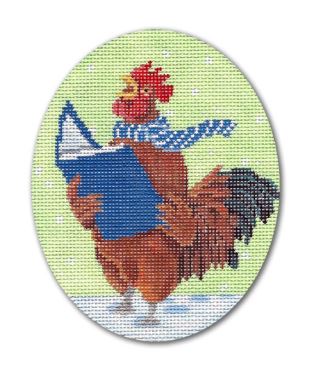 click here to view larger image of Caroling Rooster (hand painted canvases)