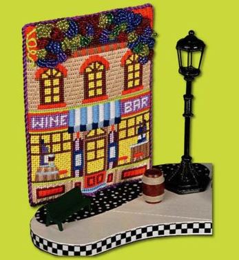 click here to view larger image of Wine Bar w/Stitch Guide (hand painted canvases)