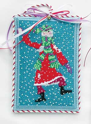 click here to view larger image of Snowball Santa Ornament w/Stitch Guide (hand painted canvases)