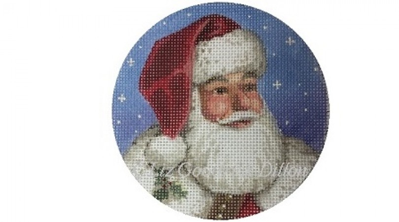 click here to view larger image of Santa Face with Holly (hand painted canvases)