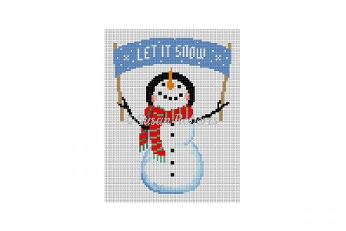 click here to view larger image of Banner - Snowman Let It Snow (hand painted canvases)
