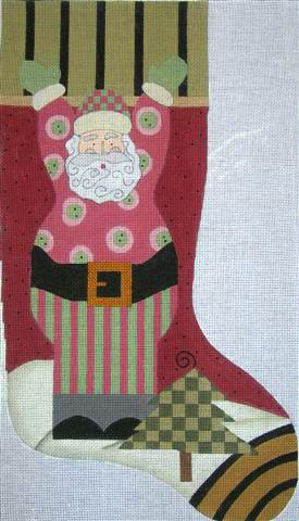 click here to view larger image of Santa Stocking (hand painted canvases)