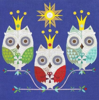 click here to view larger image of Three Wise Owls (hand painted canvases)