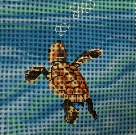 click here to view larger image of Baby Sea Turtle Swimming (hand painted canvases)