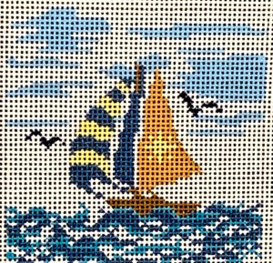 click here to view larger image of Sailboat Insert (hand painted canvases)