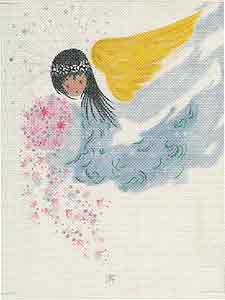 click here to view larger image of Angel with Flowers (hand painted canvases)