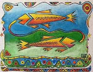click here to view larger image of Pisces (hand painted canvases)