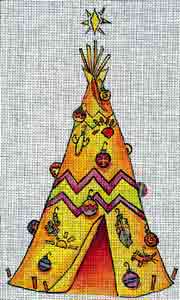 click here to view larger image of Decorated Tee Pee (hand painted canvases)