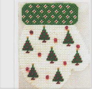 click here to view larger image of Mitten - Christmas Tree (hand painted canvases)