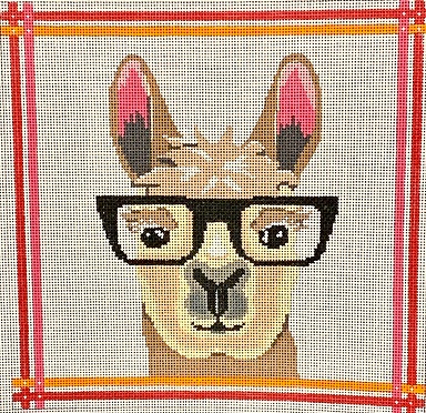 click here to view larger image of Llama with Glasses (hand painted canvases)