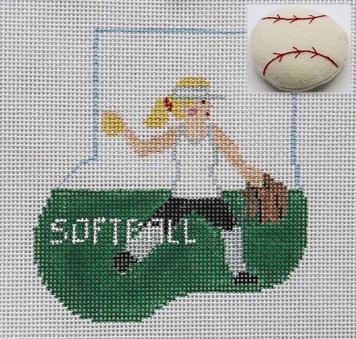 click here to view larger image of Softball Girl w/Softball (hand painted canvases)