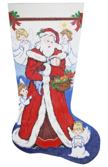 click here to view larger image of Smallest Angel Stocking, The (hand painted canvases)
