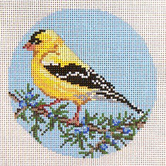 click here to view larger image of Goldfinch Ornament (hand painted canvases)
