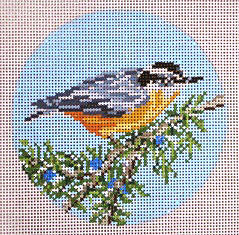 click here to view larger image of Red-Breasted Nuthatch Ornament (hand painted canvases)