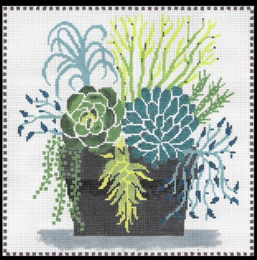 click here to view larger image of Succulent Pot (hand painted canvases)