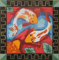 click here to view larger image of Three Koi  (hand painted canvases)