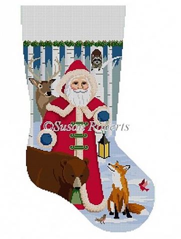 click here to view larger image of Forest Friends Stocking (hand painted canvases)