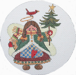 click here to view larger image of Christmas Plaids - Angel (hand painted canvases)