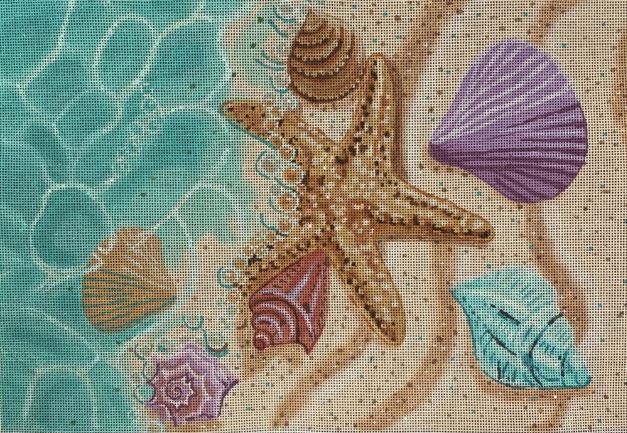 click here to view larger image of Seashells on the Beach (hand painted canvases)