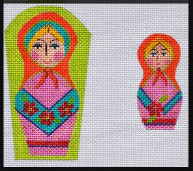 click here to view larger image of Russian Doll Scissor Case  (hand painted canvases)