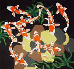 click here to view larger image of Koi (hand painted canvases)