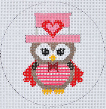 click here to view larger image of Valentines Owl (hand painted canvases)