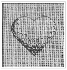 click here to view larger image of Golf Ball Heart   (hand painted canvases)