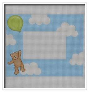 click here to view larger image of Flying High Teddy Bear Frame/Plaque - Green (hand painted canvases)