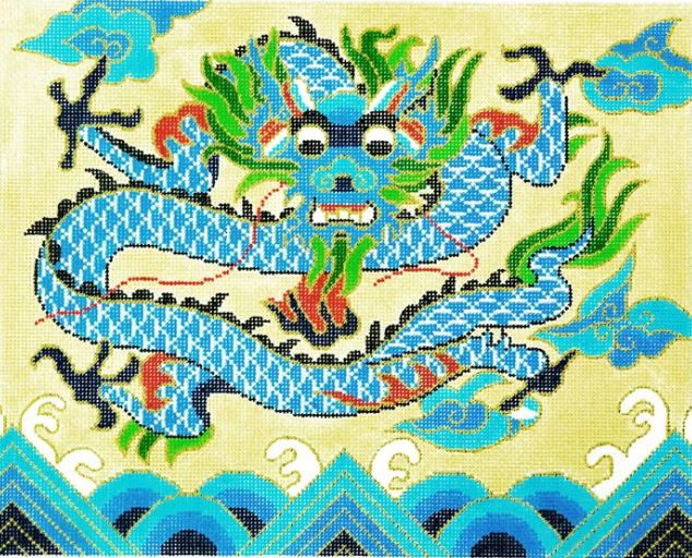 click here to view larger image of Blue Dragon (hand painted canvases)