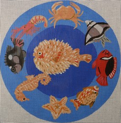 click here to view larger image of Puffer Circle (hand painted canvases)