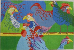 click here to view larger image of Chicken Chat (hand painted canvases)