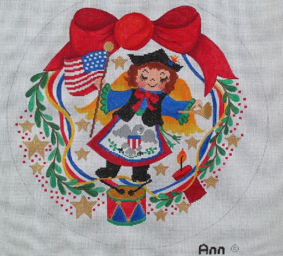 click here to view larger image of Fourth of July Wreath (hand painted canvases)