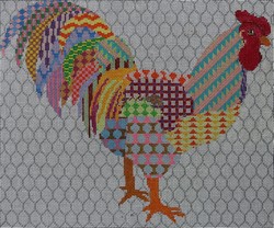click here to view larger image of Colorful Rooster (hand painted canvases)