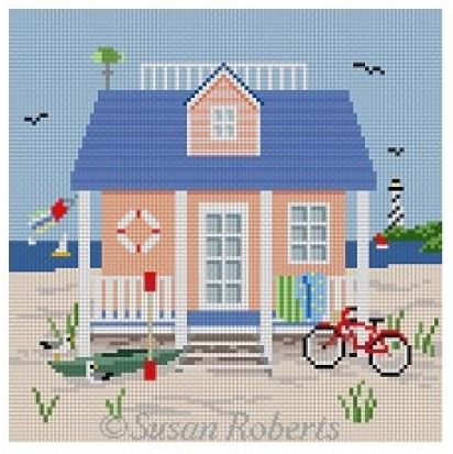 click here to view larger image of Coral Beach Cottage (hand painted canvases)