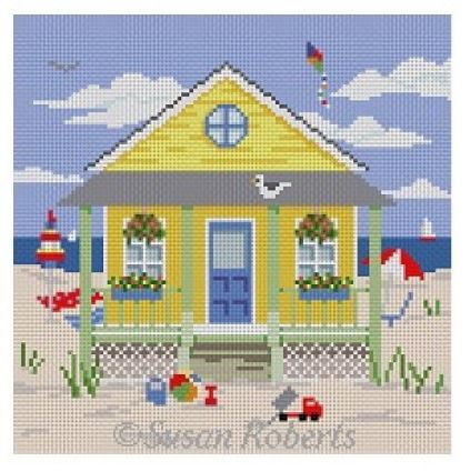 click here to view larger image of Yellow Beach Cottage (hand painted canvases)