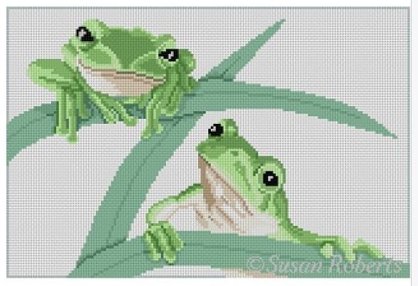 click here to view larger image of Frogs Hangin (hand painted canvases)