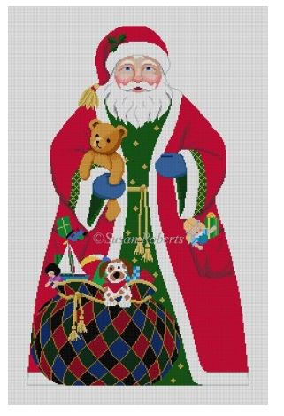 click here to view larger image of Santa With Toy Bag (hand painted canvases)
